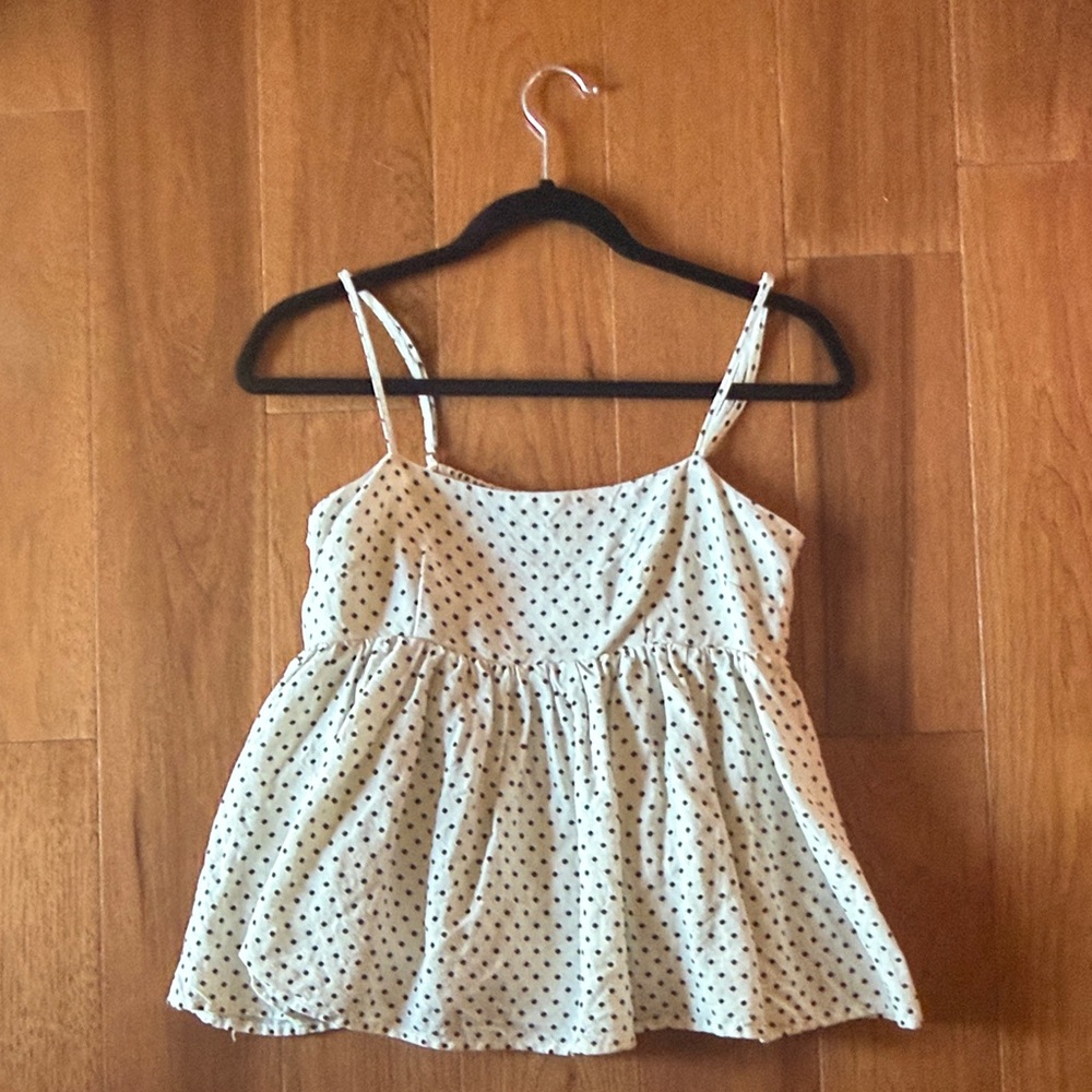 Kate spade x target Cream Polka Dot Spaghetti Strap Top